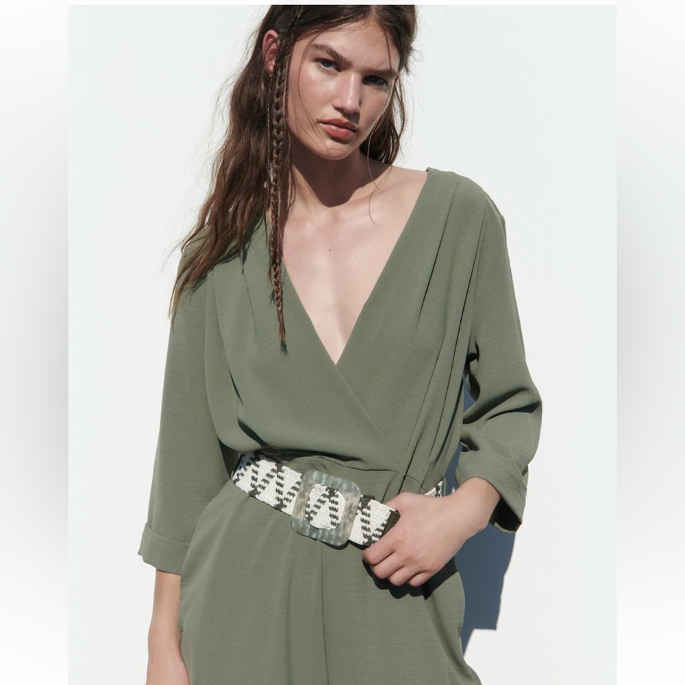 ZARA | Long Belted Jumpsuit - Picture 6 of 8